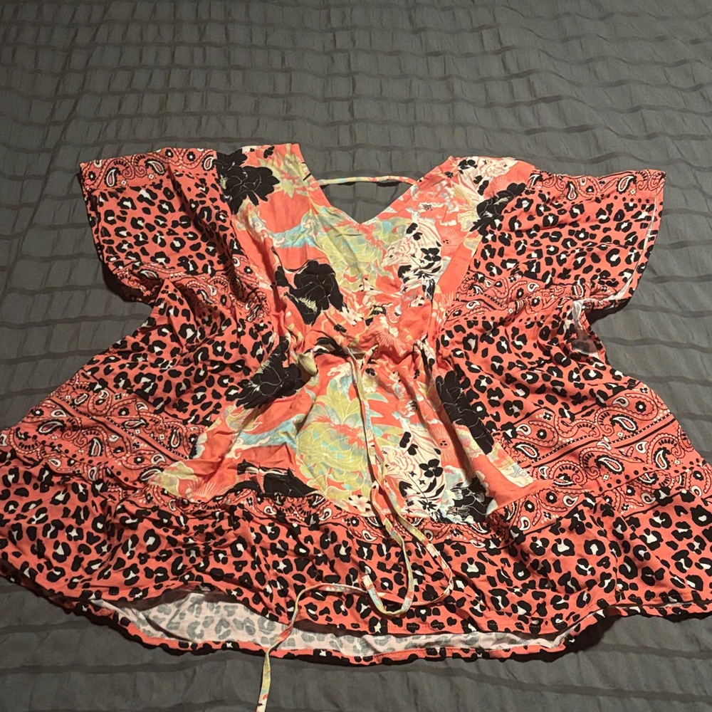 Floral and Leopard Print Top